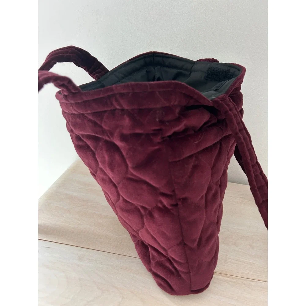 Daren's Bags Boho Burgundy Quilted Velvet Tote Shoulder Bag Handmade In Michigan